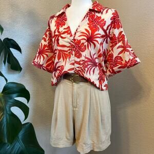 Tropical Cotton Summer Blouse